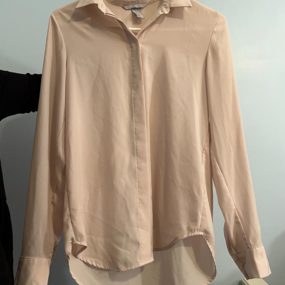 Light Pink Button-Down Blouse